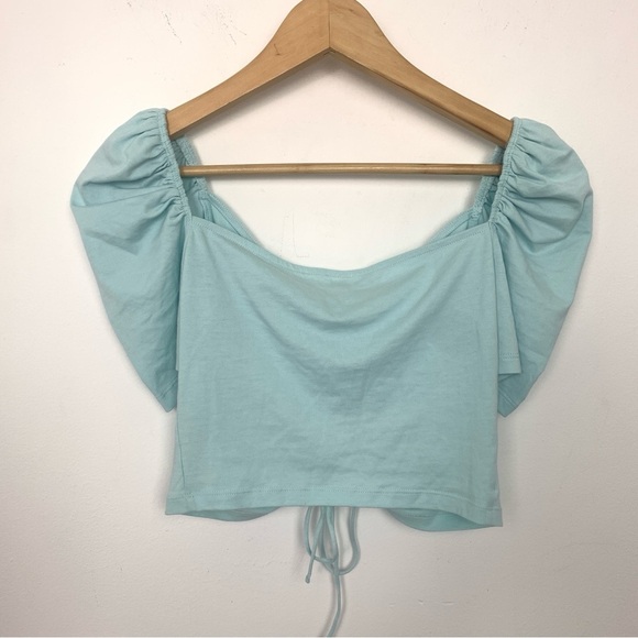 Aritzia Wilfred Nissa Puff Sleeve Crop Top - Picture 3 of 7